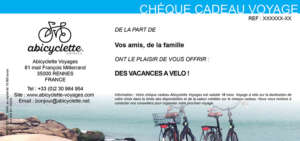 Chèque cadeau week-end à vélo Abicyclette Voyages