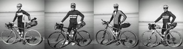 4 cyclistes gravel traversée Bretagne