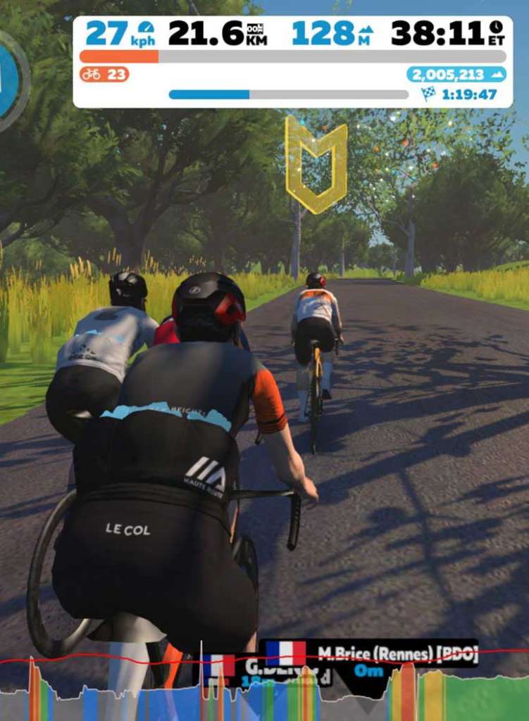 impression ecran zwift cyclistes jeux video