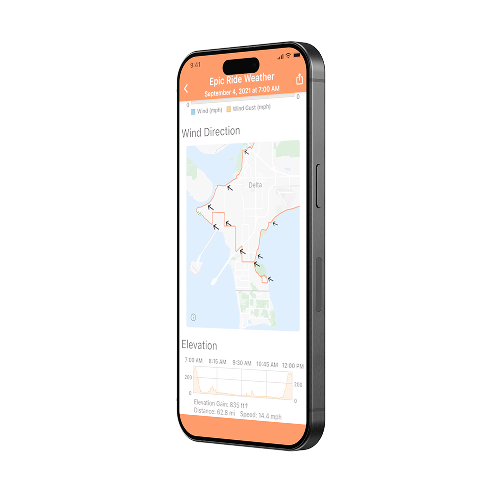 Application Epic Ride Weather sur téléphone 