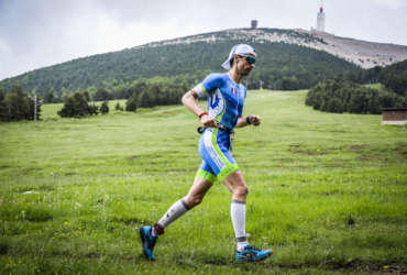 Men running under the Mont Ventoux Ventouxman Travel