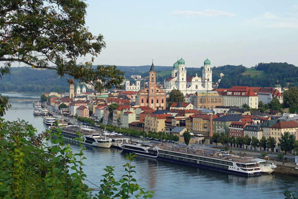 View of the city of Passau and the Danube 