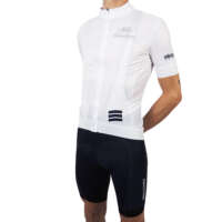 Maillot cycliste blanc Abicyclette Voyages