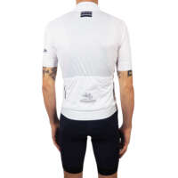 Maillot cycliste blanc Abicyclette Voyages