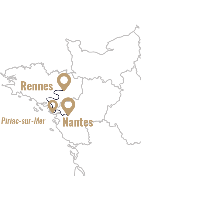 Map showing Marie's itinerary