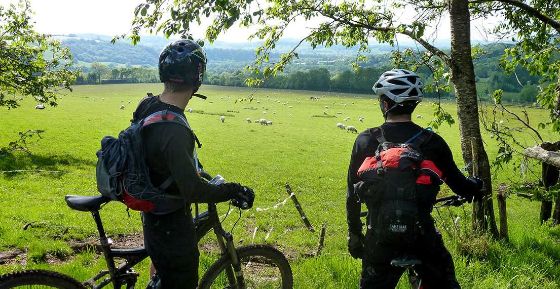 Deux cyclites regarde le bocage Normand