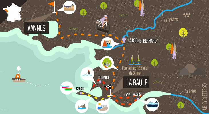 Carte Bretagne de port en port 6 - Vannes - La Baule