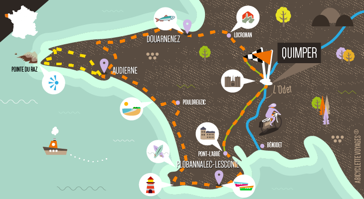 Carte séjour La Pointe du Raz et le Finistère Sud