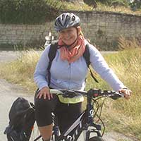 voyageuse à vélo en Val de Loire