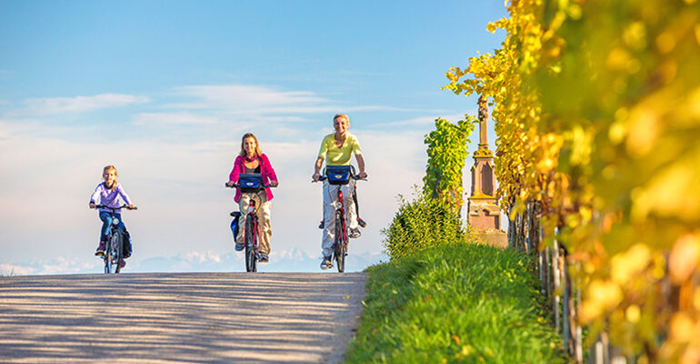 Une famille de cyclistes
