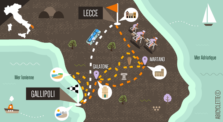 Carte Le Tour des Pouilles en Famille