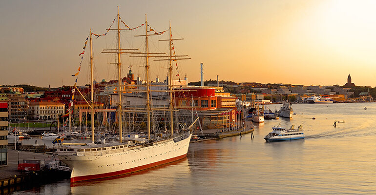 Le port de Göteborg et ses voiliers