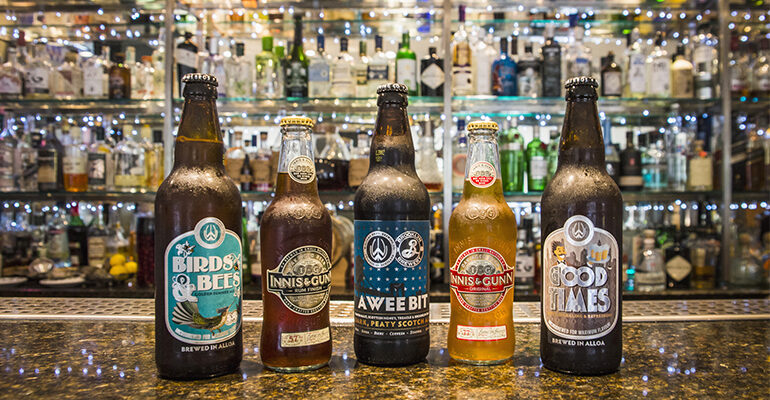 Sélection de bières écossaises dans un Pub