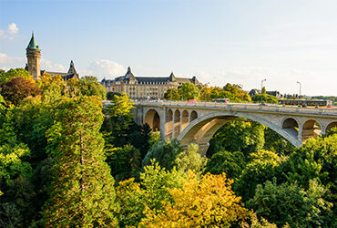 La ville de Luxembourg et son pont arché vus de sa forêt