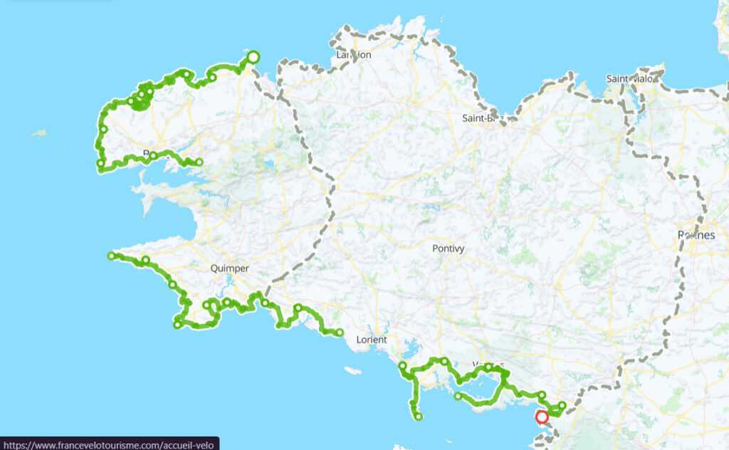 Itinéraire présentant la Littorale en Bretagne