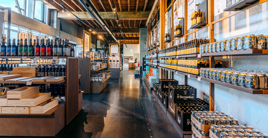 Un magasin moderne presentant des bieres