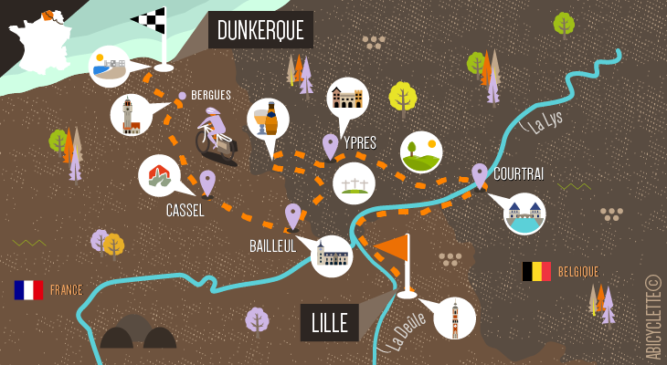 Carte séjour Les Trésors des Flandres, entre France et Belgique