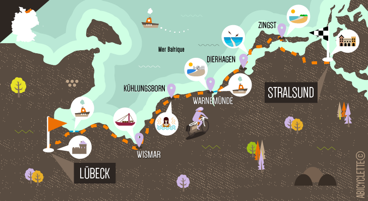 Carte séjour Les rives de la mer Baltique, de Lübeck à Stralsund